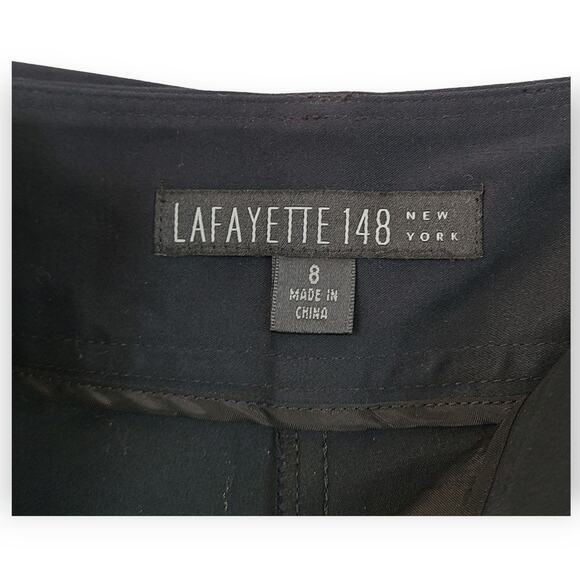Lafayette 148 black wide legged skimmers gaucho pants size 8 - Picture 3 of 5